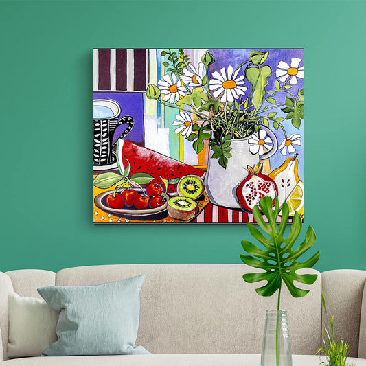 Tela "Fiori e Frutta" 100X80