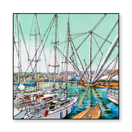 Quadro "Genova - Il Bigo" 100X100
