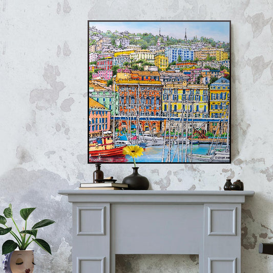 Quadro "Genova - Il Porto Antico"' 100X100