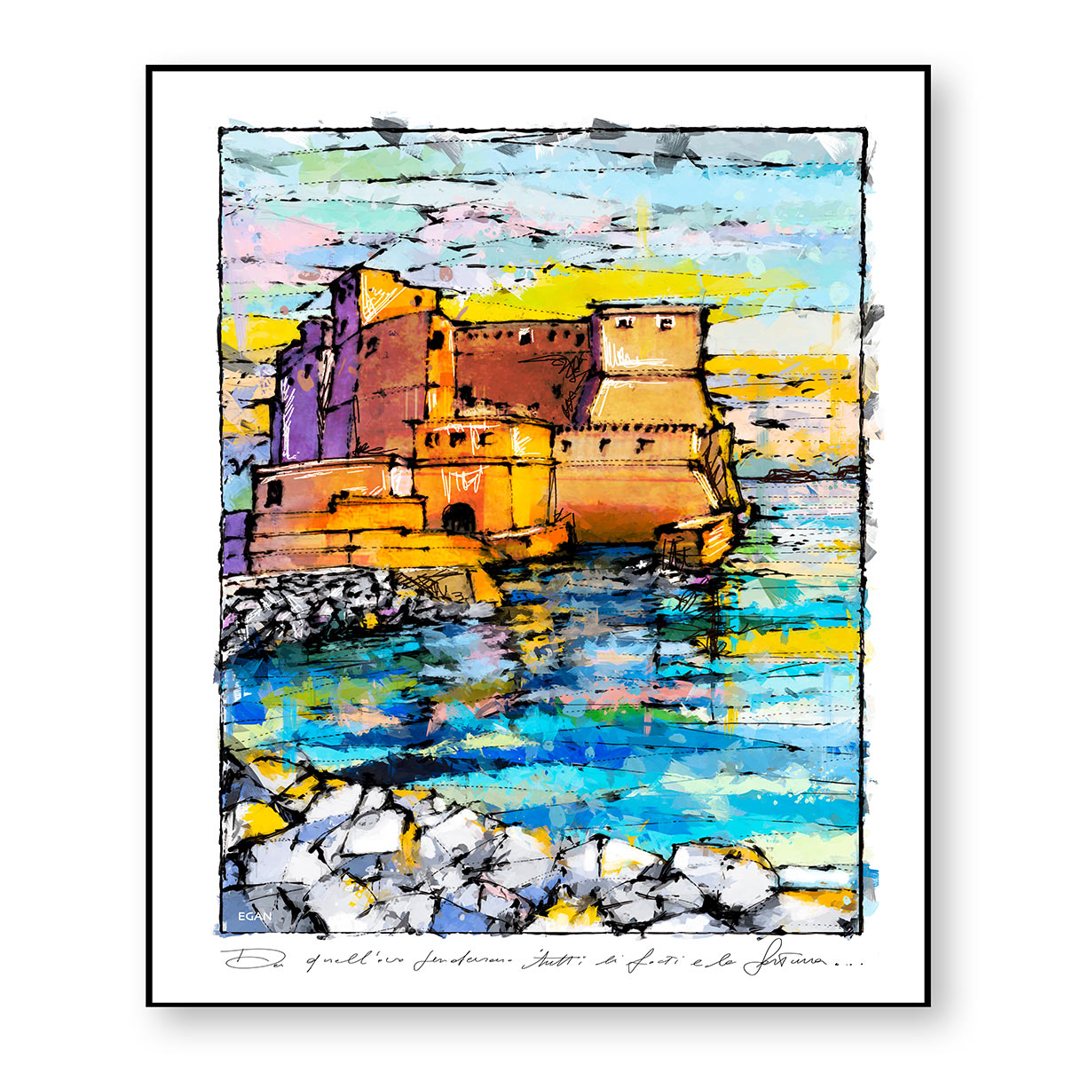Quadro "Napoli Castel dell' Ovo" 100X120