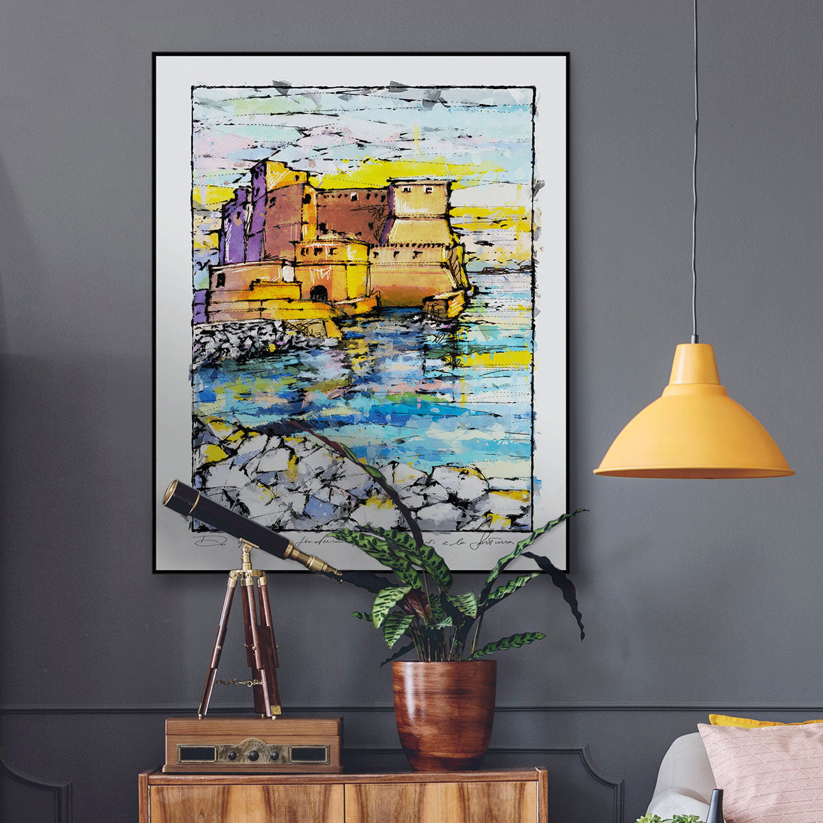 Quadro "Napoli Castel dell' Ovo" 100X120