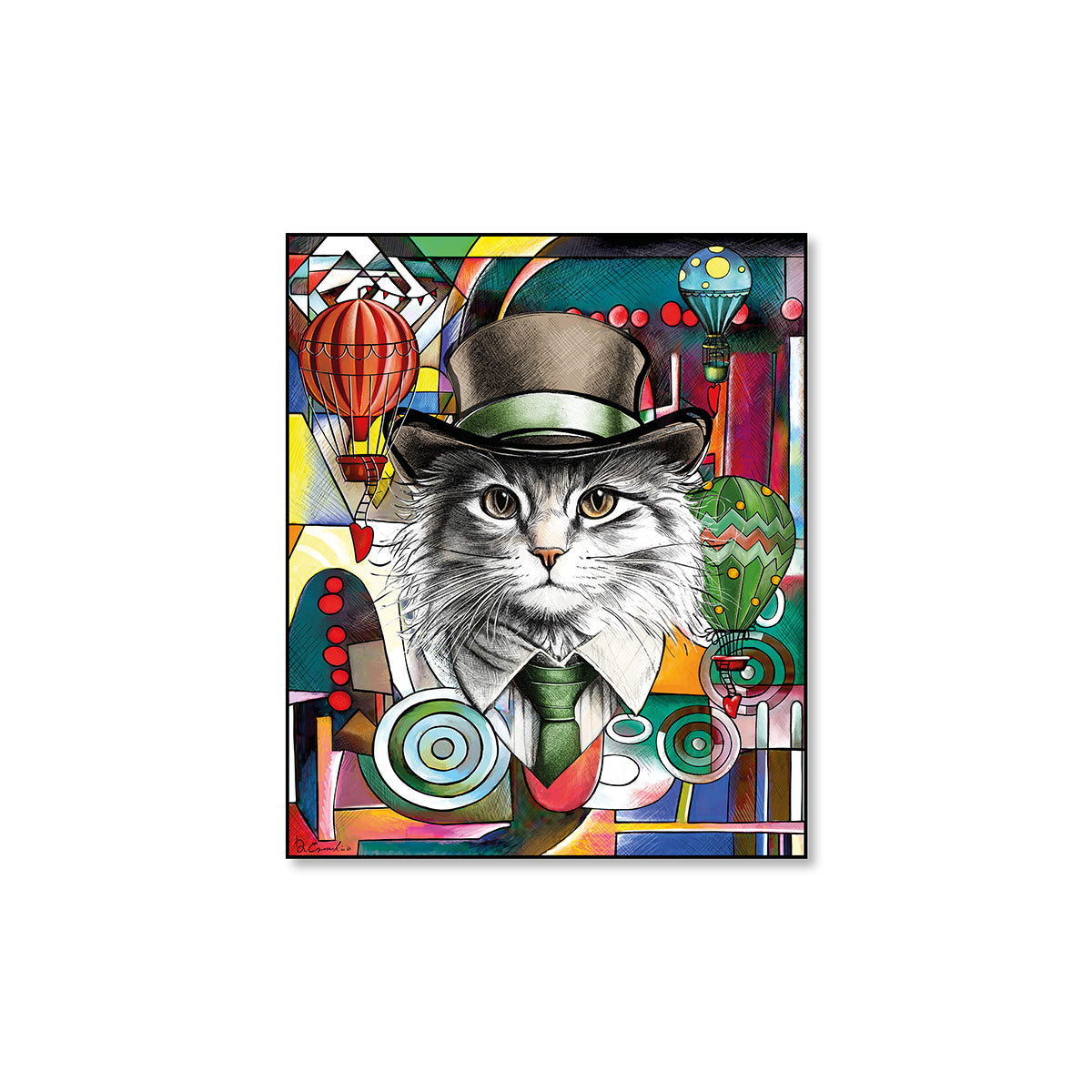 Quadro Human Essence Gatto ''Independence'' 50x60