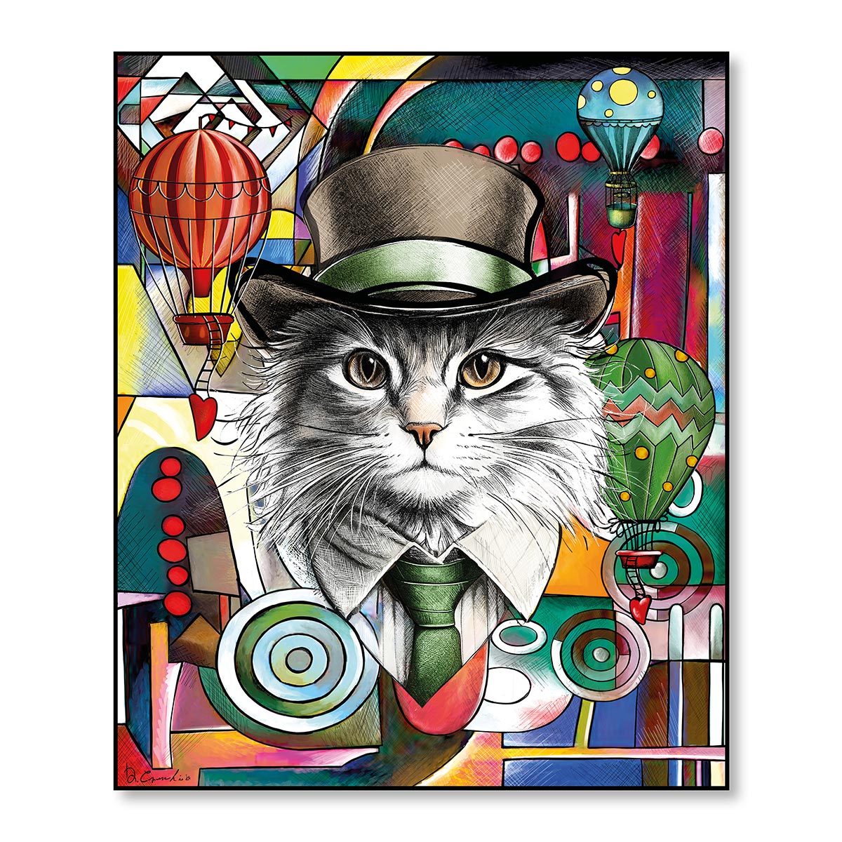 Quadro Human Essence Gatto ''Independence'' 100x120