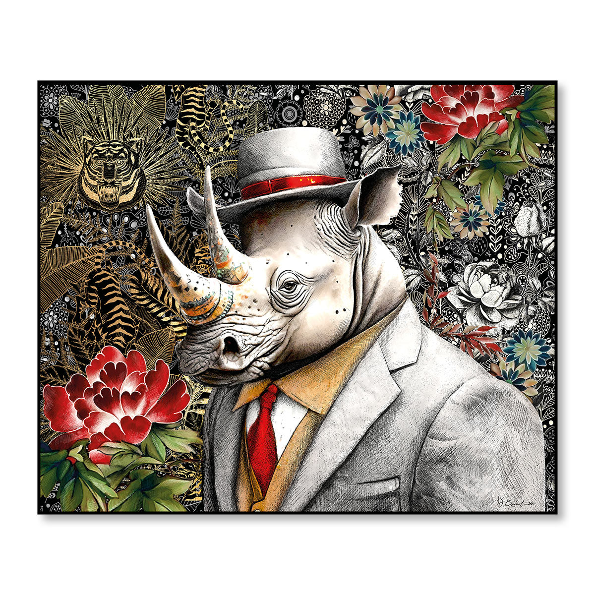 Quadro Human Essence Rinoceronte ''Strength'' 120x100