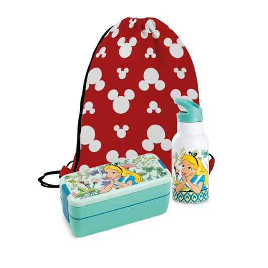 Set Lunch Box + Bottiglia Termica AliceTales con sacca