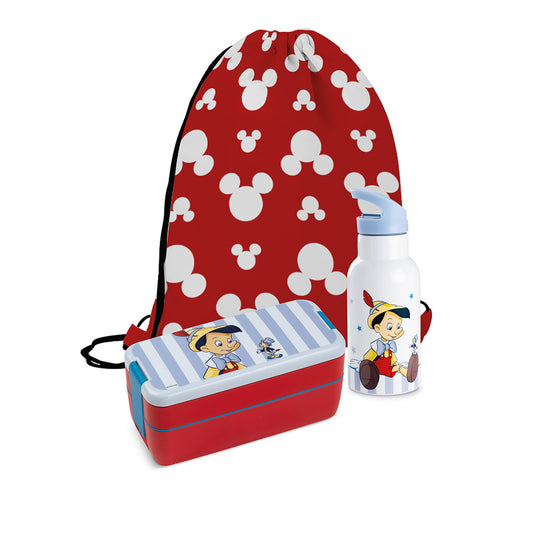 Set Lunch Box + Bottiglia Termica Pinocchio Tales con sacca