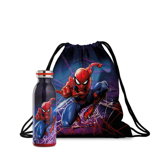 Set bottiglia termica + sacca Spider-Man
