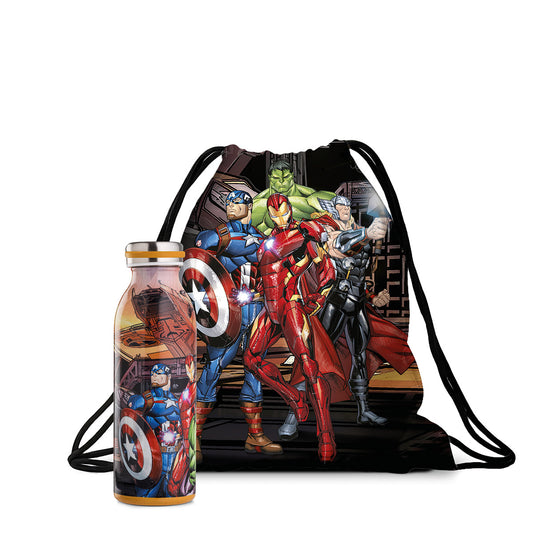 Set bottiglia termica + sacca Avengers