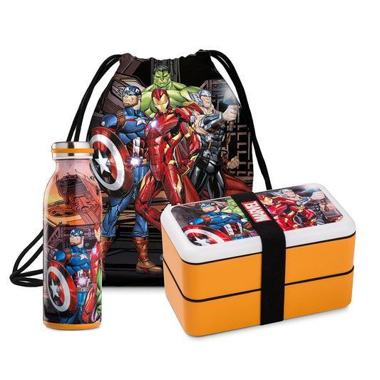 Set lunch box + bottiglia termica + sacca Avengers