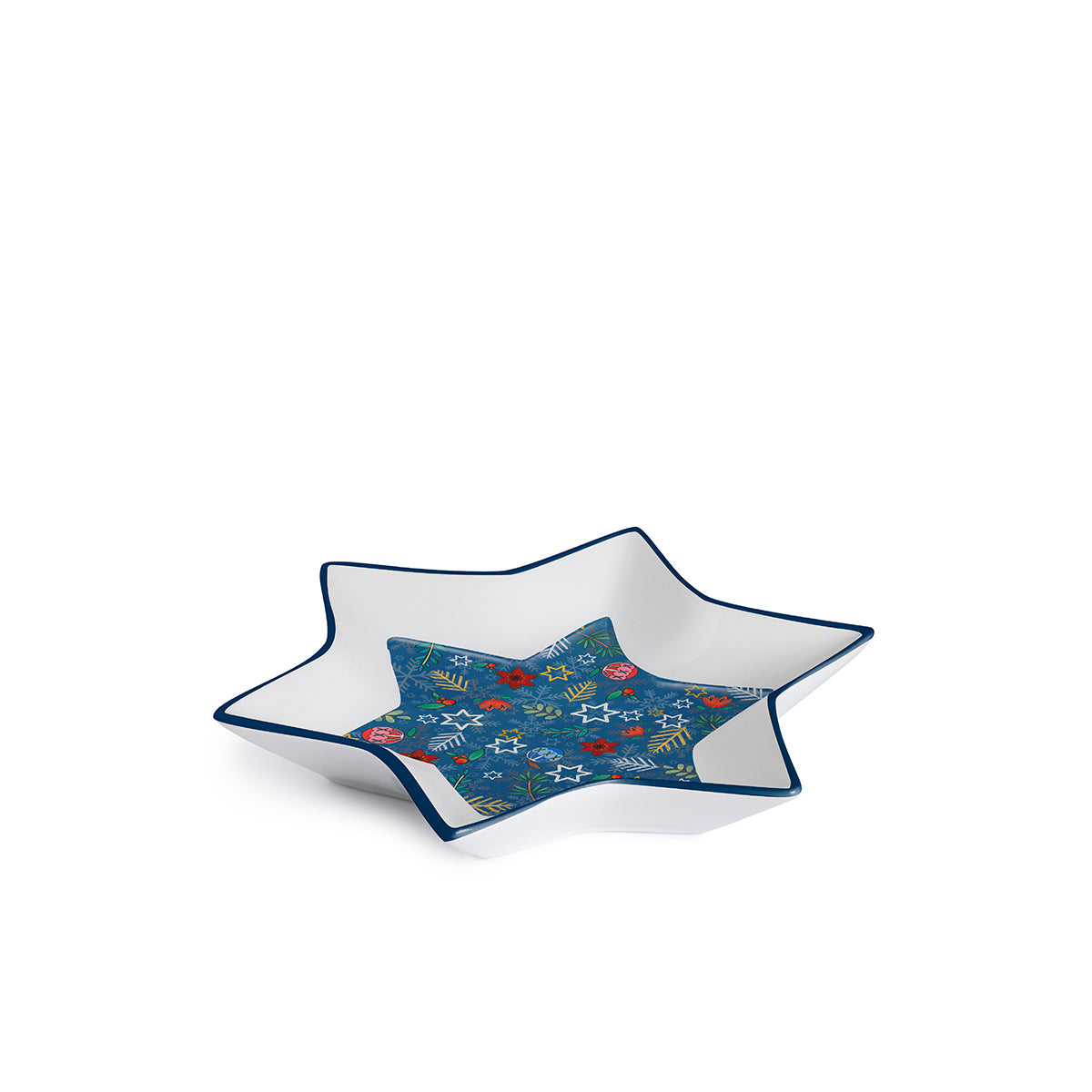 Vassoio Natale Stella Blu 16X16