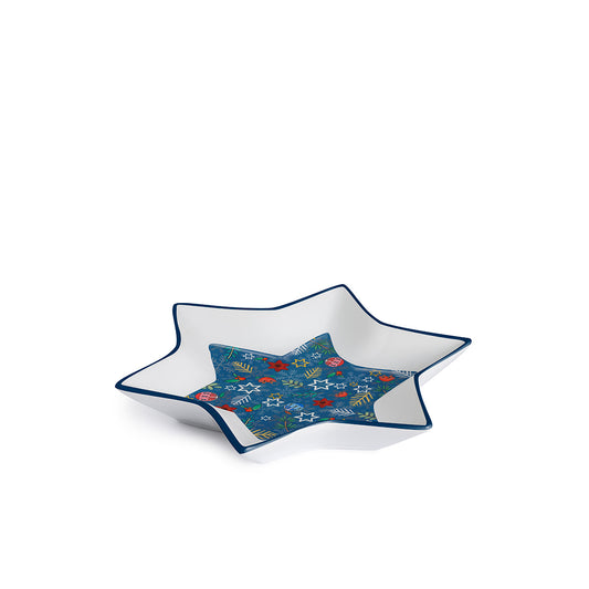 Vassoio Natale Stella Blu 16X16