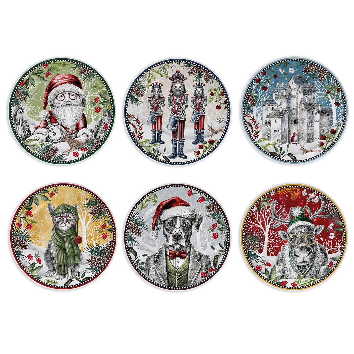 Set 6 Piattini Dolce Natale D.19