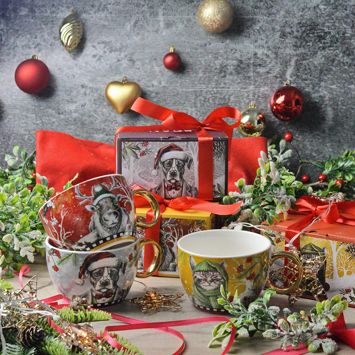 Weihnachts-Frühstückstasse Katze 530 ML