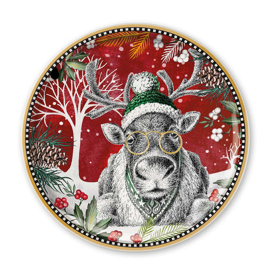 Piatto Panettone Natale Renna D.31