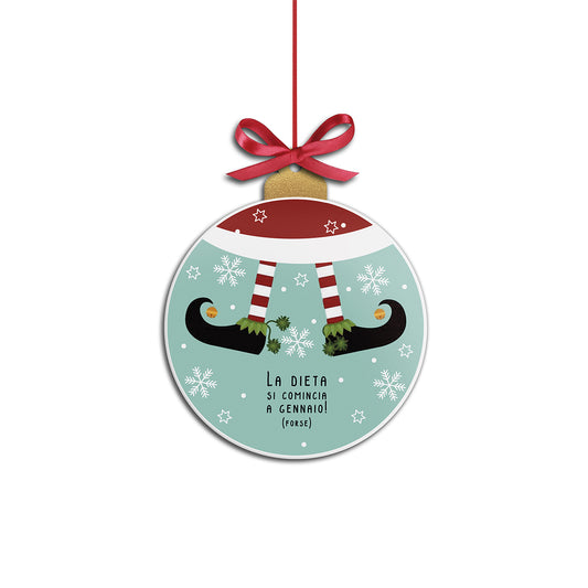 Formella Natale 2025 "Dieta: a Gennaio" cm 16x19