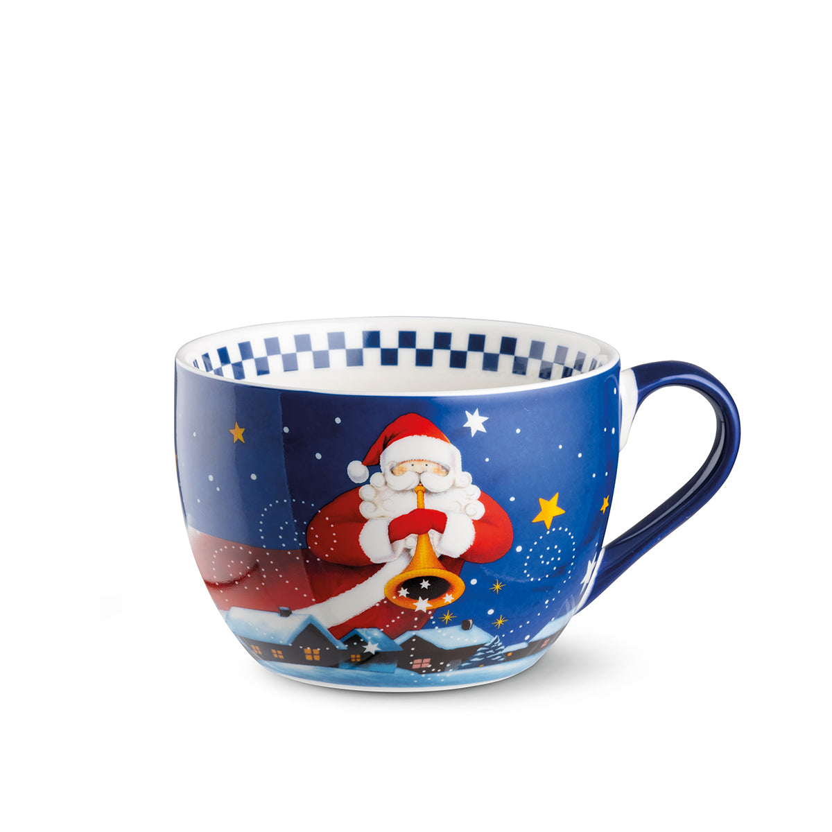 Tazza colazione Babbo Natale blu Natale ml 520