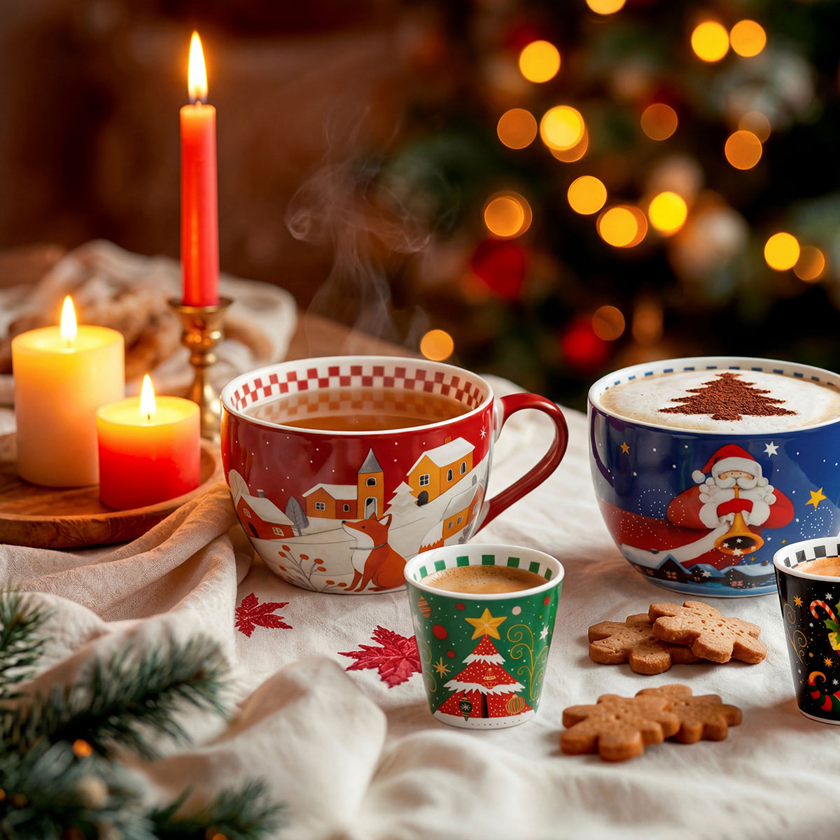 Tazza colazione volpe rosso Natale ml 520