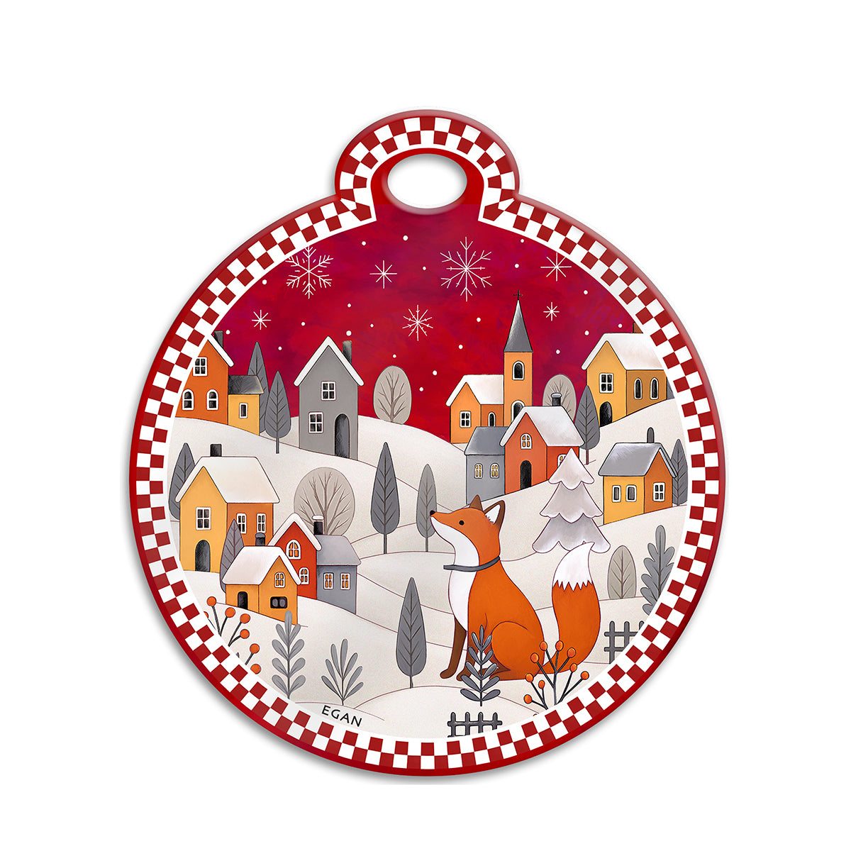 Sottopentola volpe rosso Natale