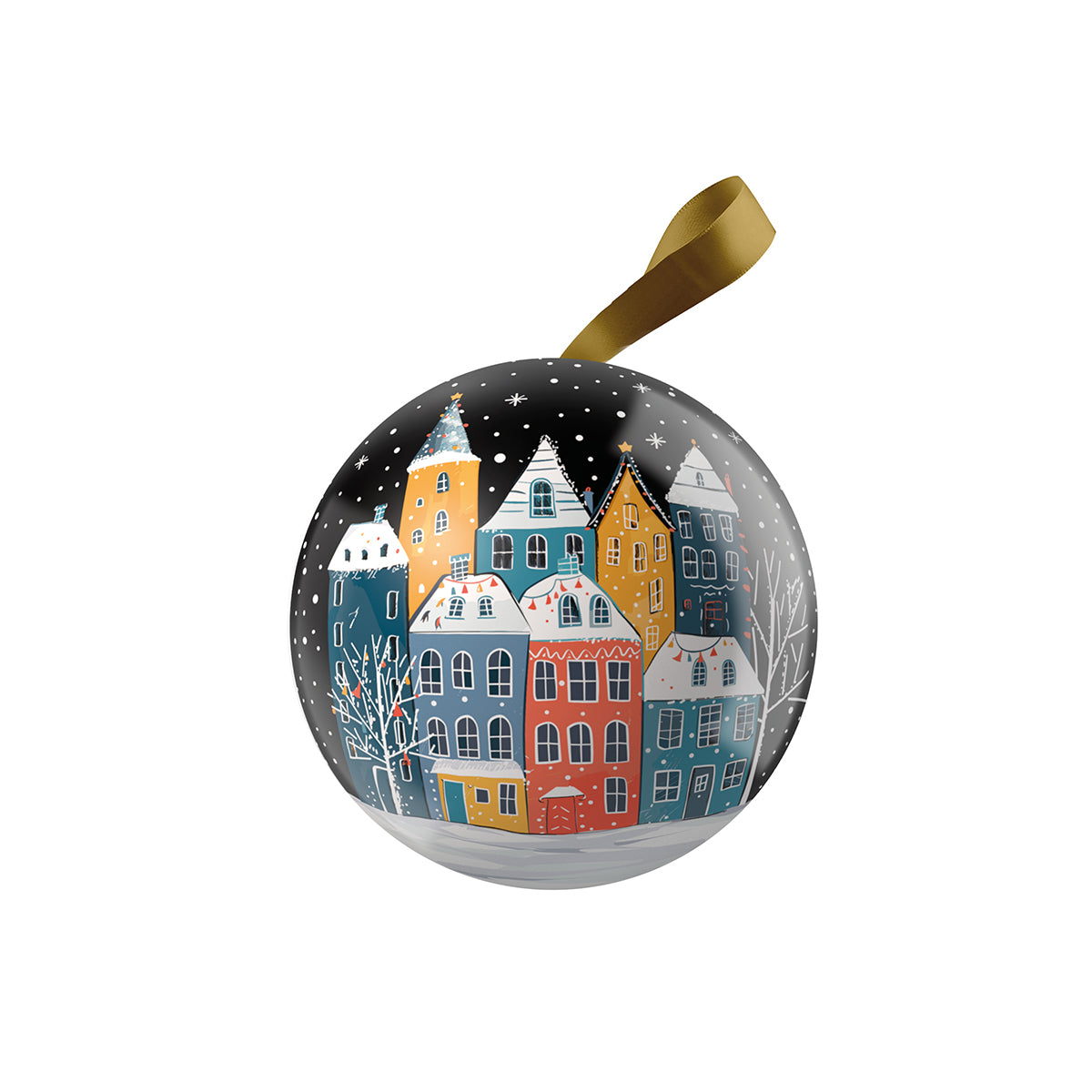 Palla Natale paesaggio nero Natale d 9