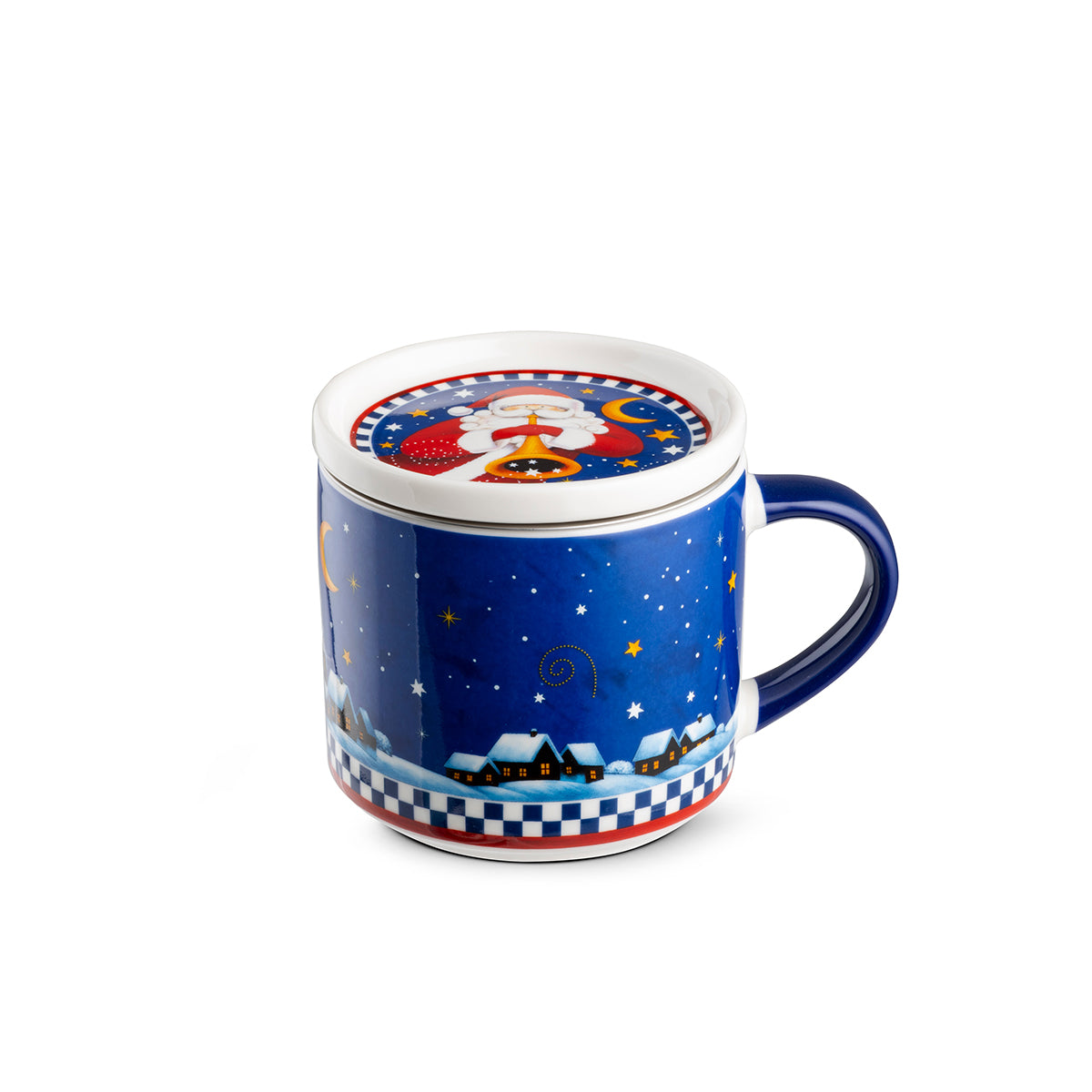 Tisaniera Babbo Natale blu Natale ml 400