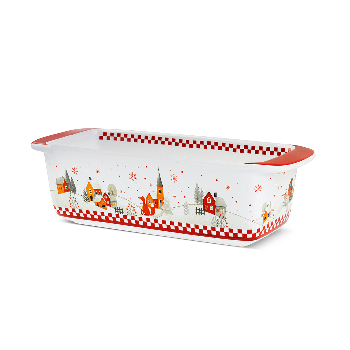 Pirofila per plumcake rosso Natale cm 29x12 h8,5