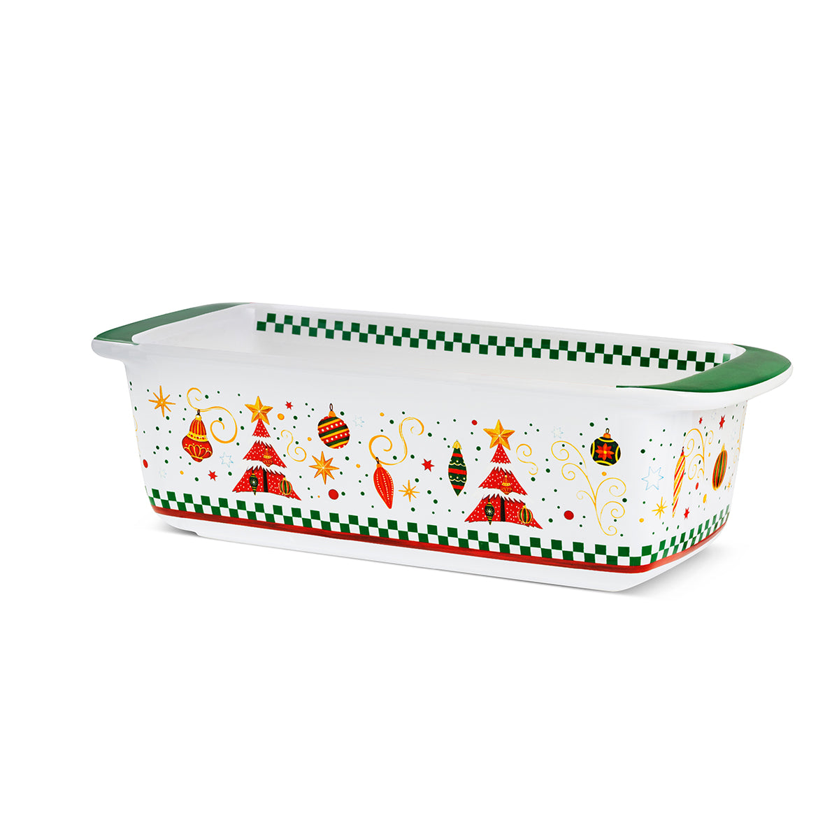 Pirofila per plumcake verde Natale cm 29x12 h8,5