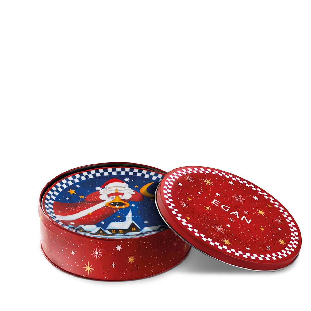 Set 4 piatti dessert assort. Natale d.19 tin box
