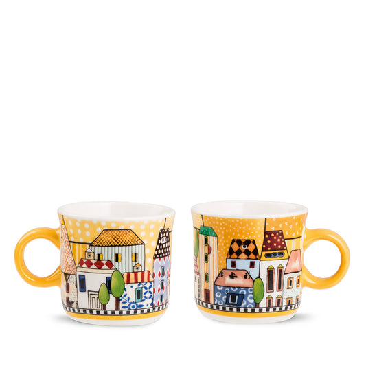 Set 2 Mini Mug Paese Mio Giallo ml. 90