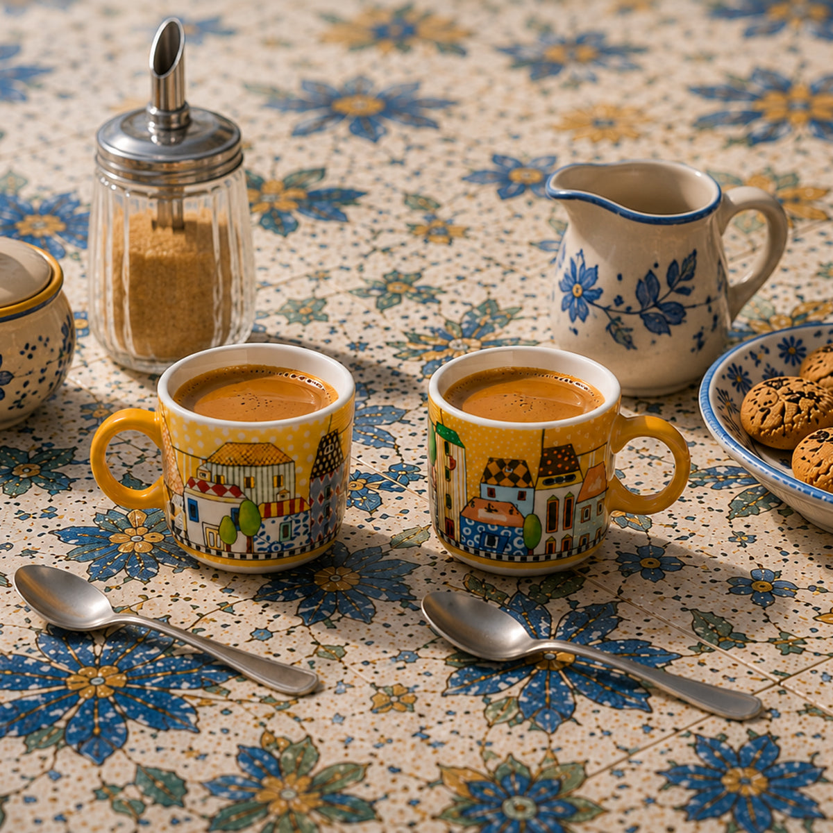 Ensemble de 2 Mini Mugs "Paese Mio" Jaune 90 ml