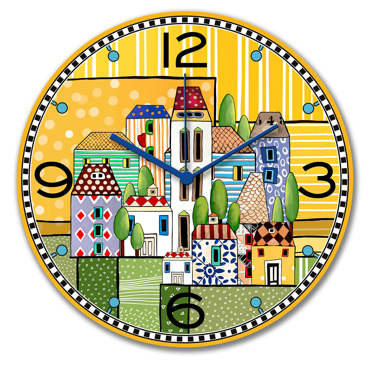 Clock "Paese Mio" Yellow d.50