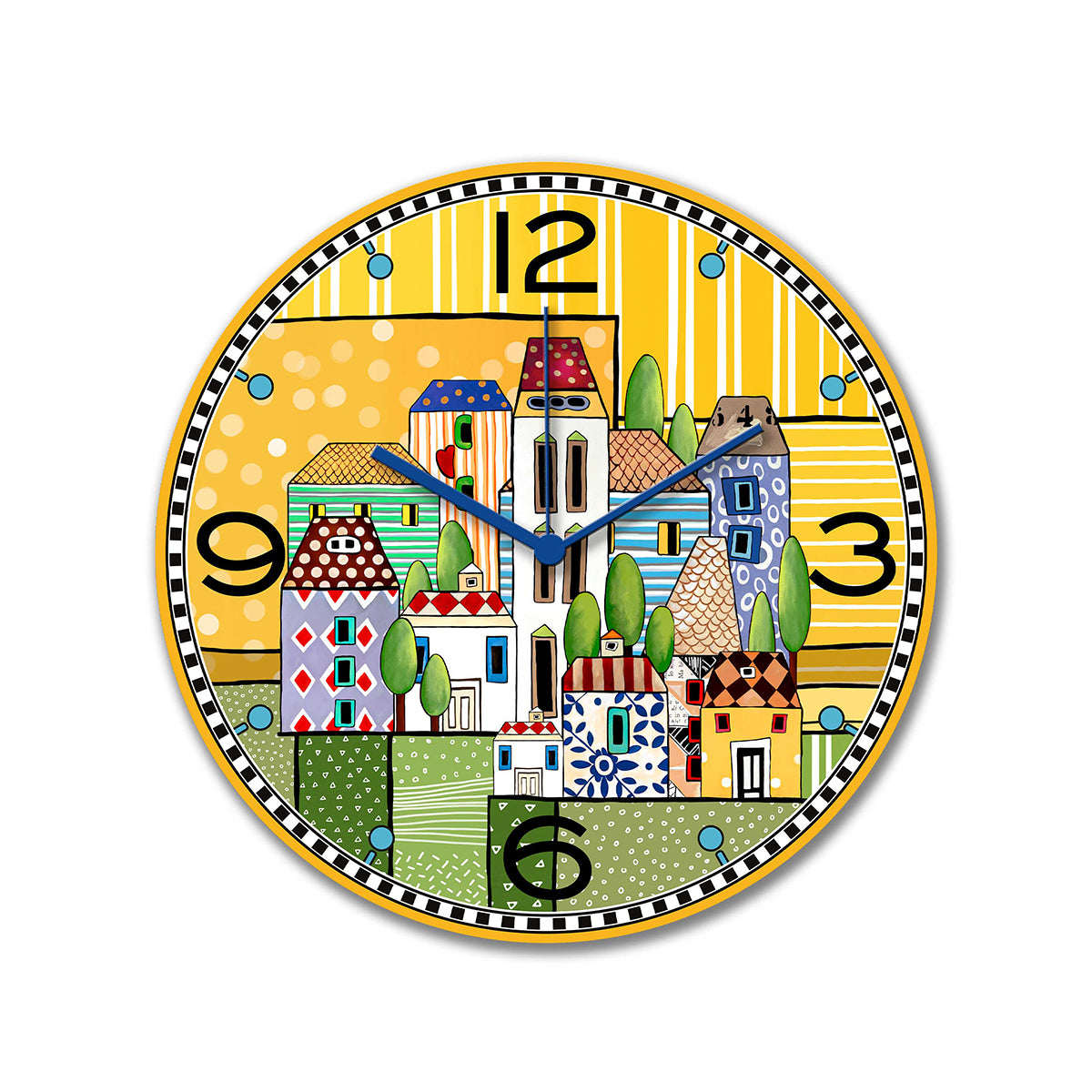 Clock "Paese Mio" Yellow d.35
