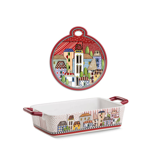Set Sottopentola + Pirofila Paese Mio Rosso