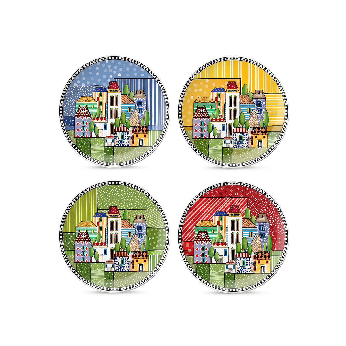 Set 4 Piatti Dessert Assort. Paese Mio D19