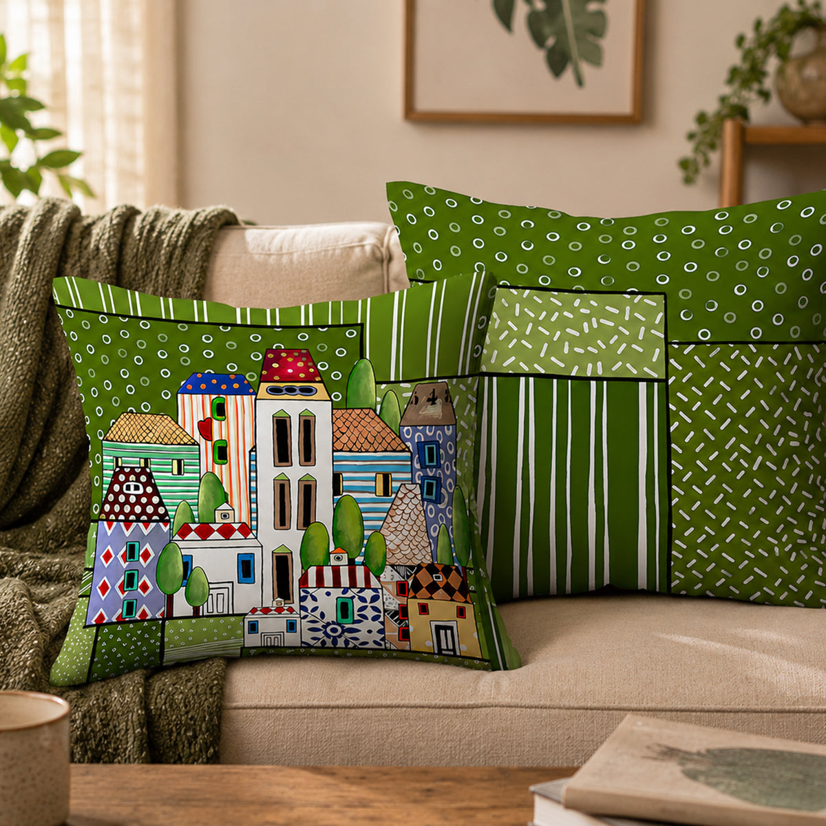 Coussin Paese Mio Vert 40x40 cm 