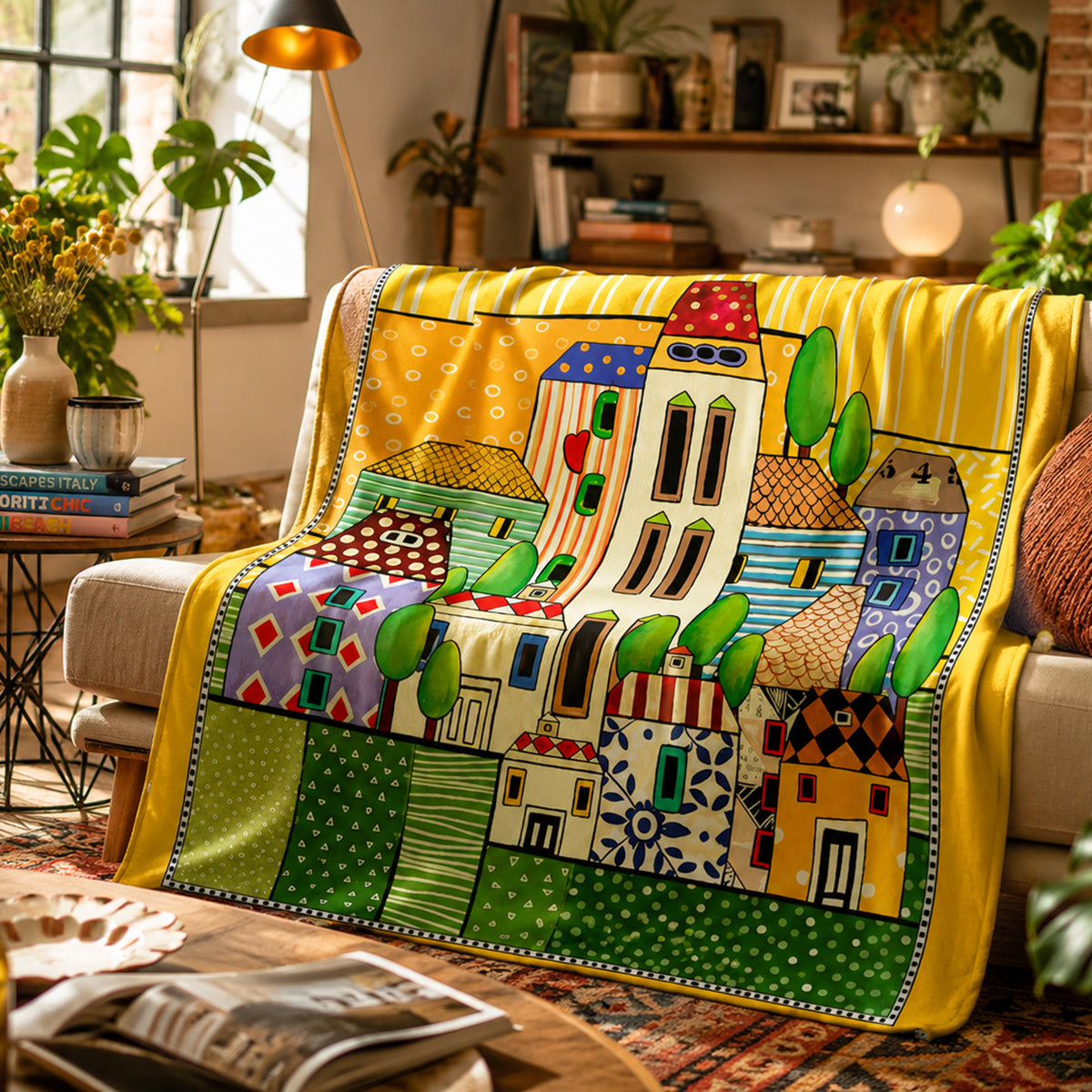 Plaid Paese Mio Gelb 130x160 cm 