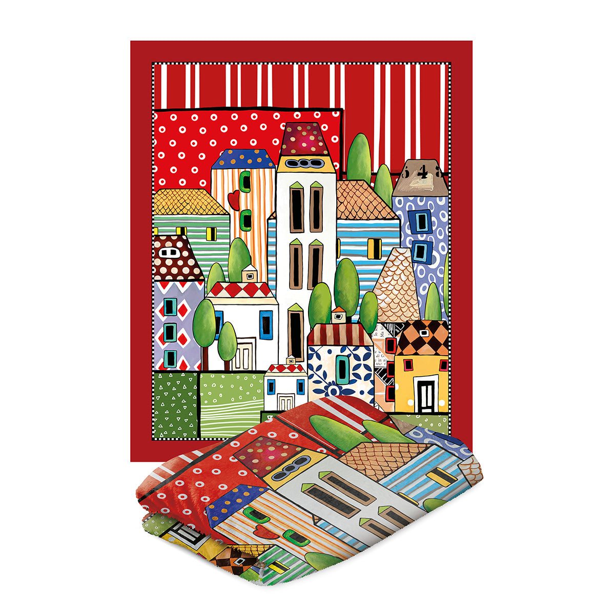 Plaid Paese Mio Rosso Cm130x160