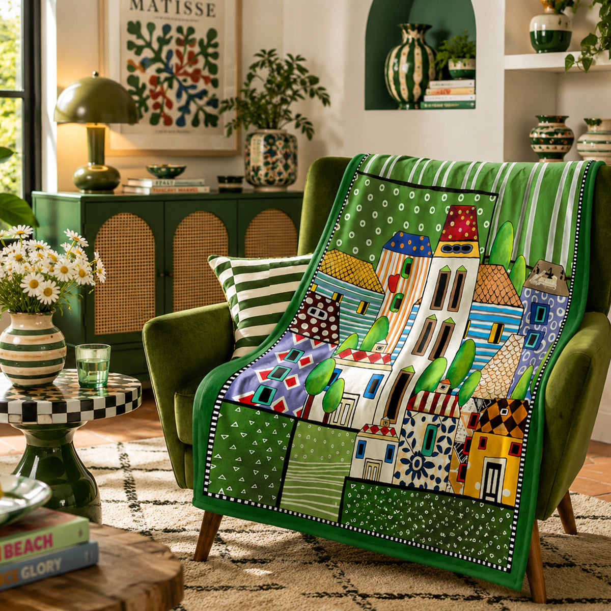 Plaid Paese Mio Verde Cm130x160