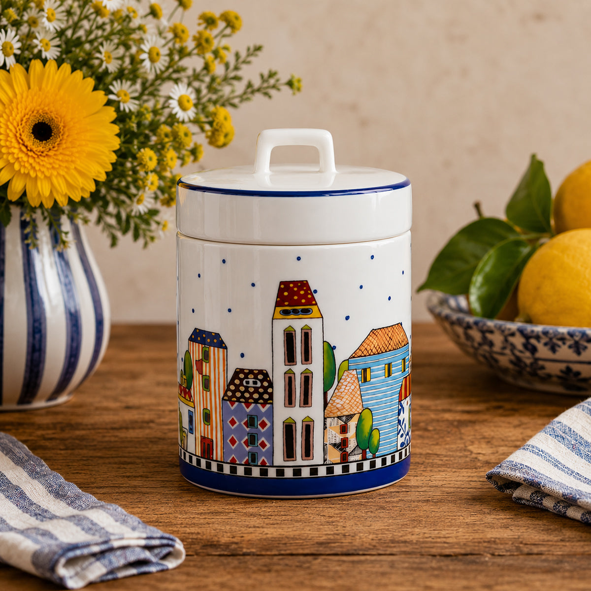 Barattolo Paese Mio Blu Cm9x13,3