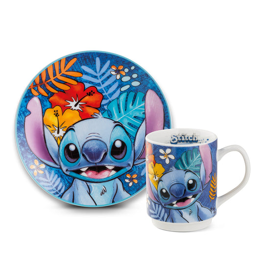 Set Piatto dessert + Mug Stitch Blu