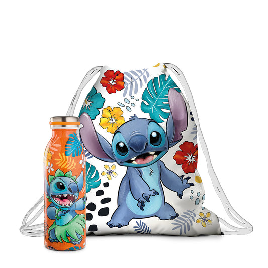 Set Bottiglia termica + sacca Stitch Arancione