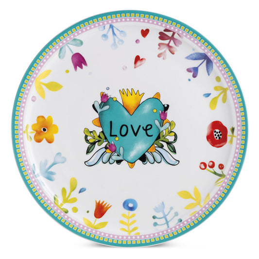 Piatto Torta Love Turchese D.31