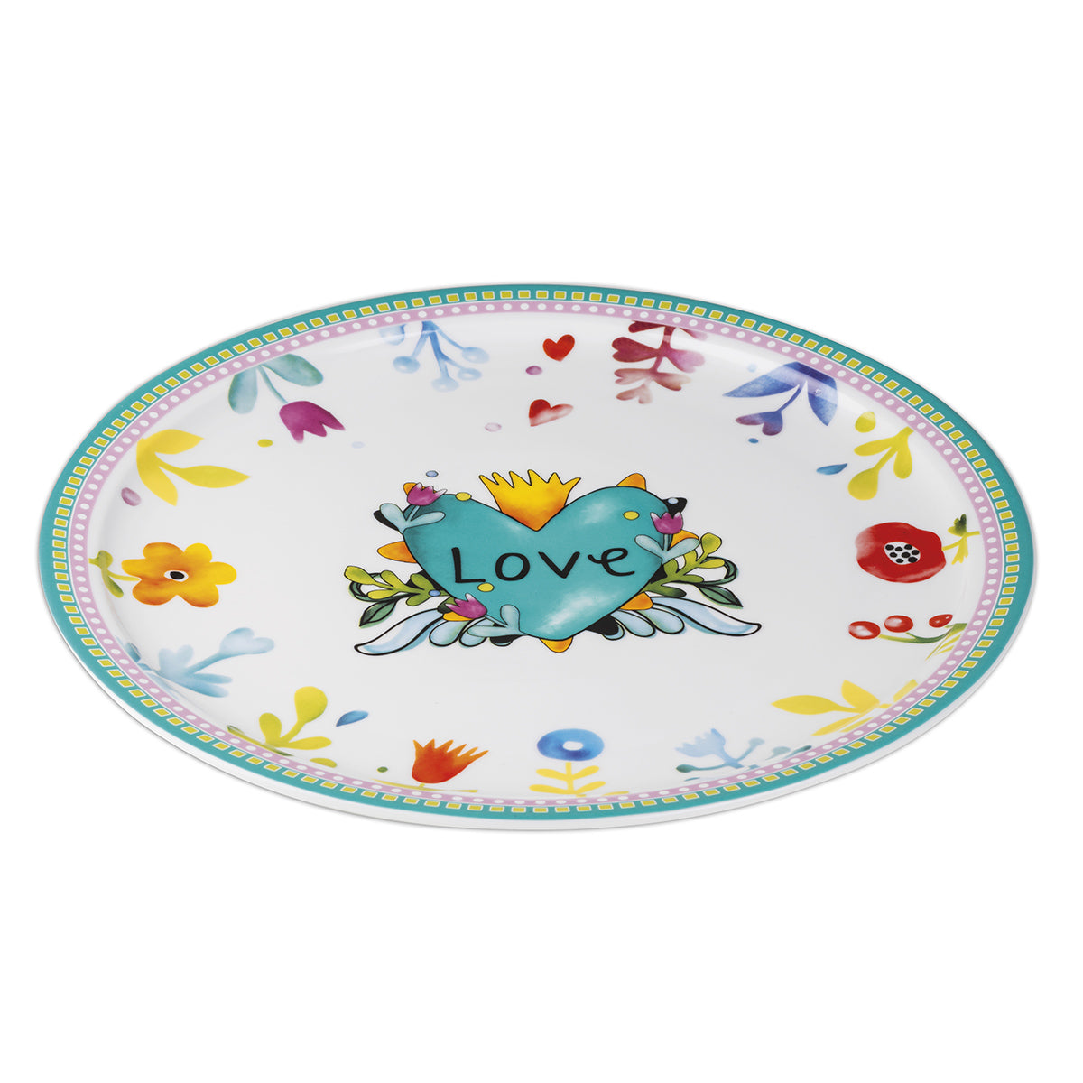 Piatto Torta Love Turchese D.31