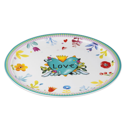 Piatto Torta Love Turchese D.31