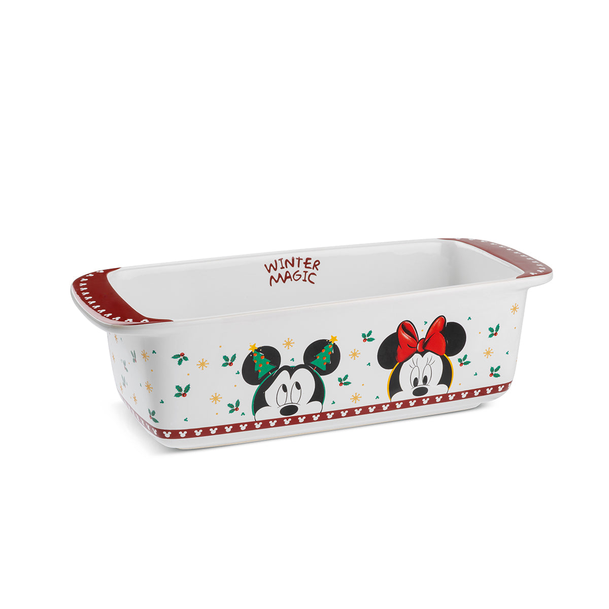 Pirofila per plumcake rosso Winter Magic cm 29x12 h8,5