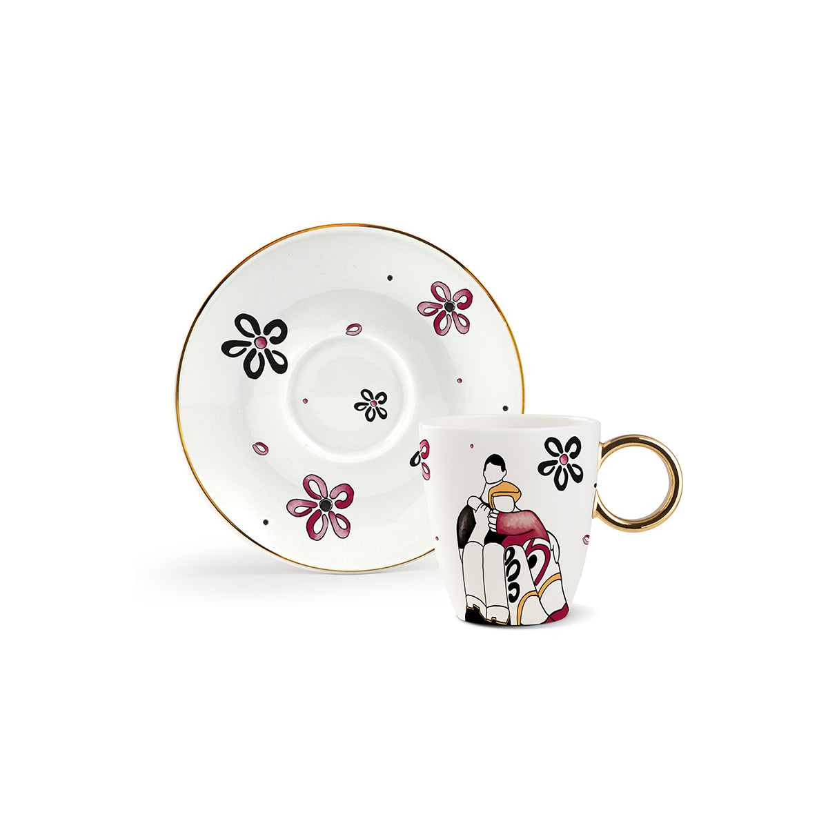 “Close” Embraces Espresso Cup with Saucer 80 ml