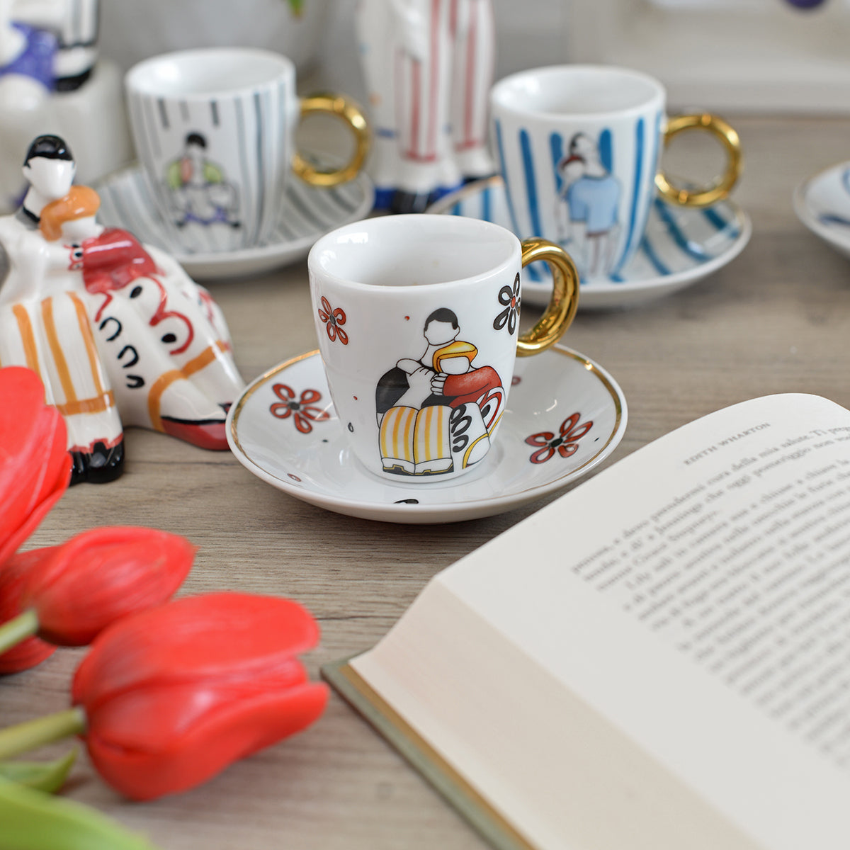 Tazzina Caffè C/Piattino "Vicini" Abbracci Ml 80