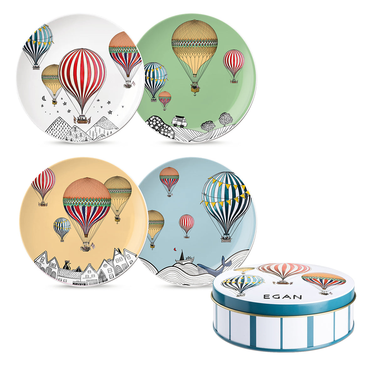 Set 4 Piattini Dessert Giramondo D19