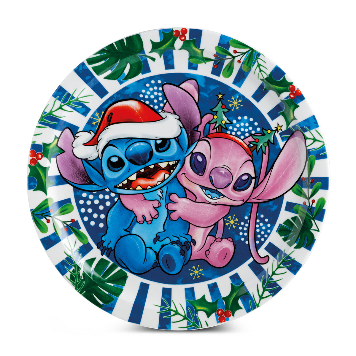 Piatto portata Stitch & Angel Natale blu d 30,5