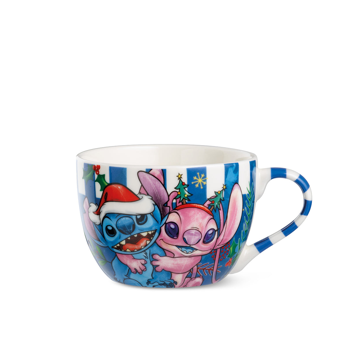 Tazza colazione Stitch & Angel Natale blu ml 520