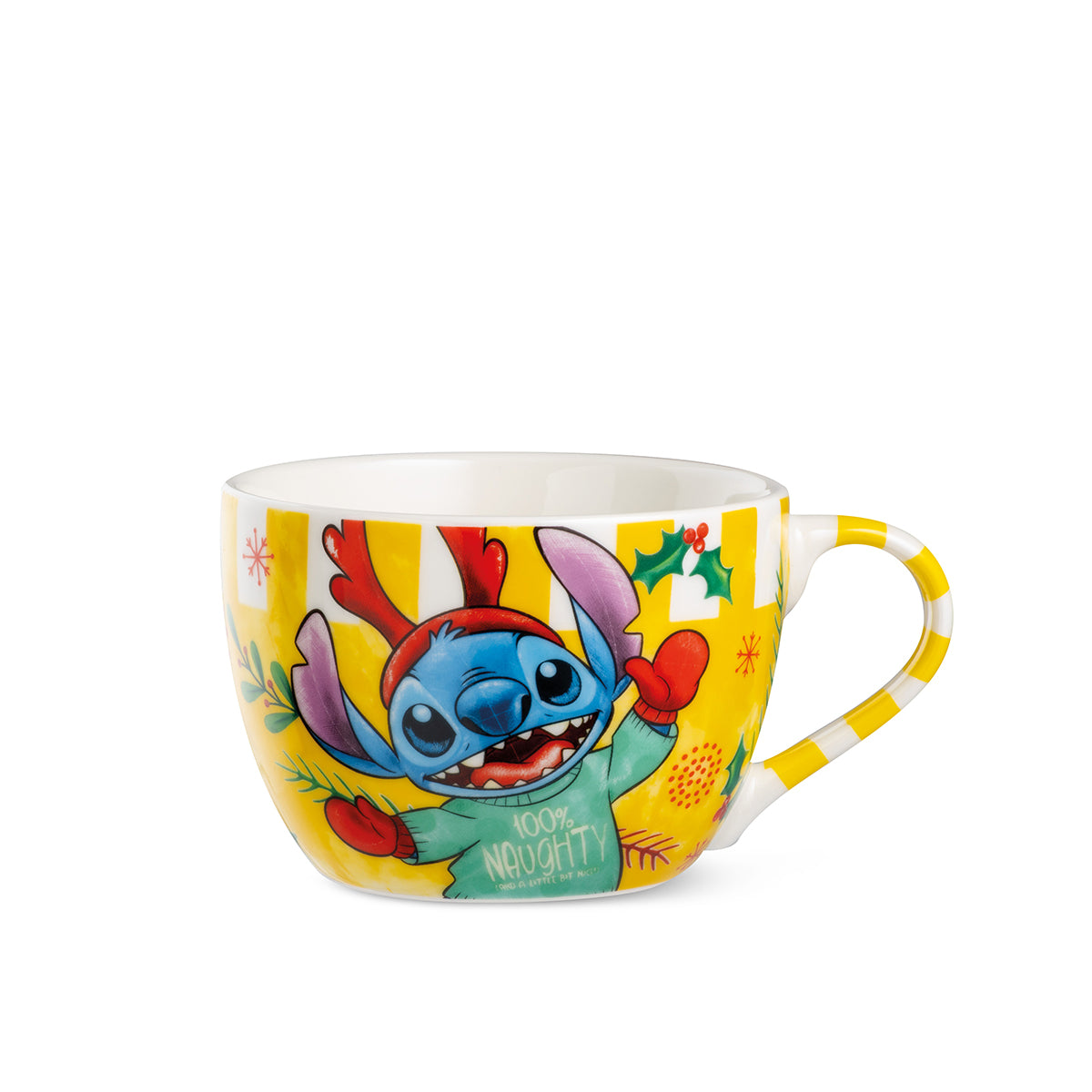 Tazza colazione Stitch Natale giallo ml 520